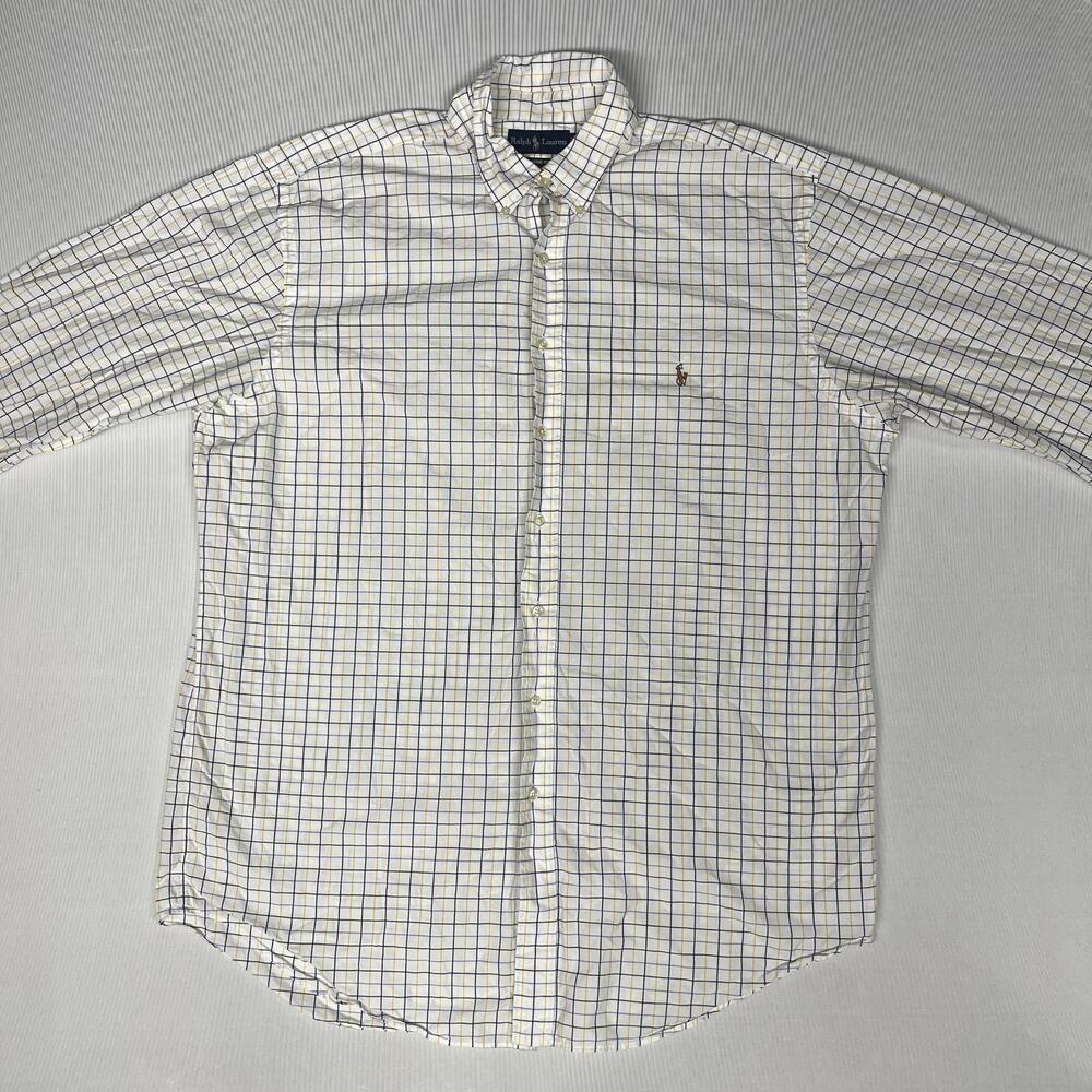 Ralph Lauren Shirt Mens XLT White Check Long Sleeve Button Up Tall Casual